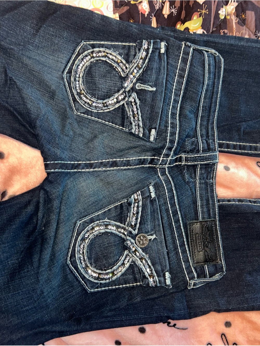 Dark Wash women’s Jeans with Embellished Back Pockets